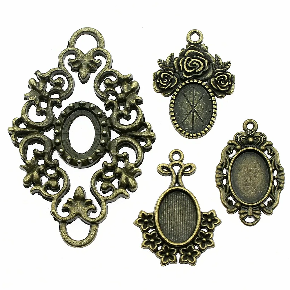 Fit 10x14mm Oval Glass Cabochon Base Setting Pendant Tray For Jewelry DIY Making Antique Silver Color Antique Bronze Color
Fit 10x14mm Oval Glass Cabochon Base Setting Pendant Tray For Jewelry DIY Making Antique Silver Color Antique Bronze Color