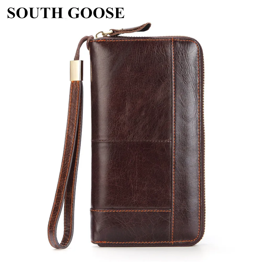 SOUTH GOOSE Men Wallet Clutch Genuine Leather Retro Men Long Wallets Male Organizer Cell Phone Clutch Bag Card Holder Coin Purse
SOUTH GOOSE Men Wallet Clutch Genuine Leather Retro Men Long Wallets Male Organizer Cell Phone Clutch Bag Card Holder Coin Purse