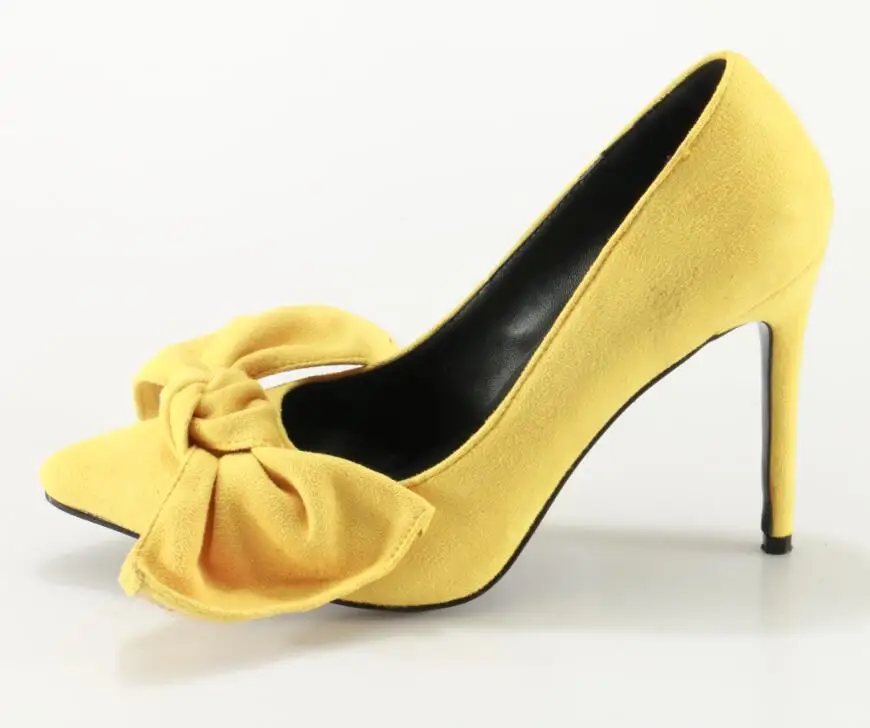 Dipsloot Front Big Bowtie Embellished Stiletto High Heels Dress Party Shoes For Ladies Pointed Toe Yellow Pumps Slip-on Shoes
Dipsloot Front Big Bowtie Embellished Stiletto High Heels Dress Party Shoes For Ladies Pointed Toe Yellow Pumps Slip-on Shoes