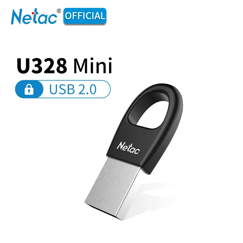

Netac U328 Mini Size USB 2.0 Flash Disk 16GB 32GB 64GB Black 4g USB2.0 USB Flash Drive Encrypted 16 32 64 GB Pendrive Anti-Skid