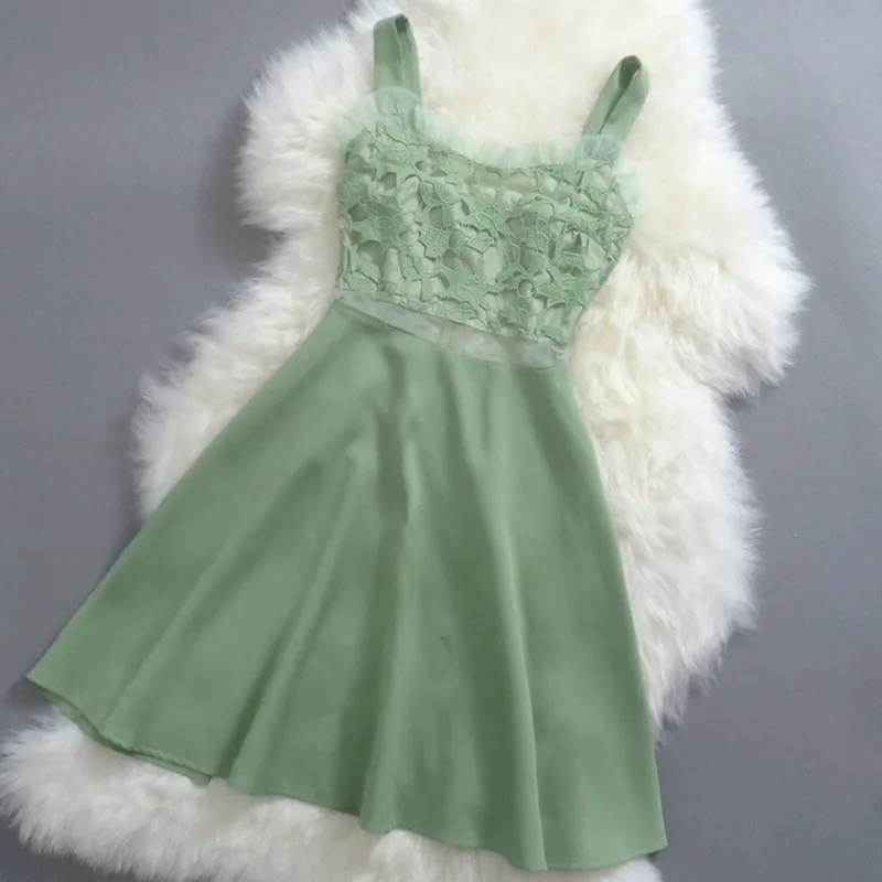 Women Summer Dress 2018 Elegant Lace Green Short Slim Prom Party Dress Sleeveless Spaghetti Beach Casual Dress Vestidos
Women Summer Dress 2018 Elegant Lace Green Short Slim Prom Party Dress Sleeveless Spaghetti Beach Casual Dress Vestidos