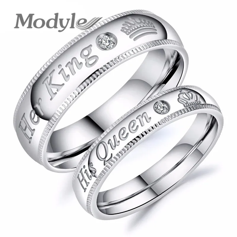 Modyle New Fashion Dropshipping Couple Jewelry Lovers Her King and His Queen Stainless Steel Wedding Rings for Women Men
Modyle New Fashion Dropshipping Couple Jewelry Lovers Her King and His Queen Stainless Steel Wedding Rings for Women Men