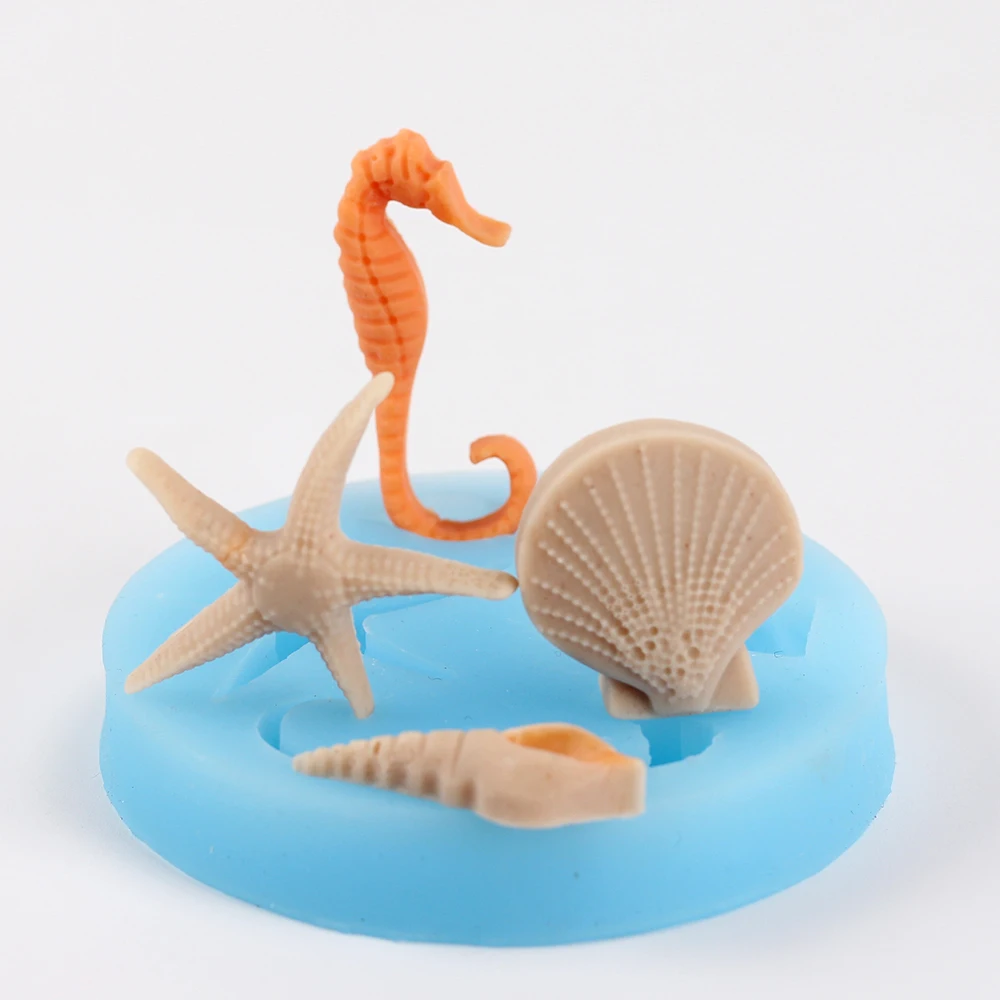 Nicole 4-Cavity Silicone Molds Hippocampus Conch Starfish Shell Shapes Fondant Cake Decorating Tools
Nicole 4-Cavity Silicone Molds Hippocampus Conch Starfish Shell Shapes Fondant Cake Decorating Tools