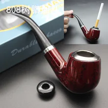 1 pçs novo tabaco fumar tubo-durável clássico tubo de charuto com anel de borracha melhor negócio tubos presente cigarro tubo de madeira(China)