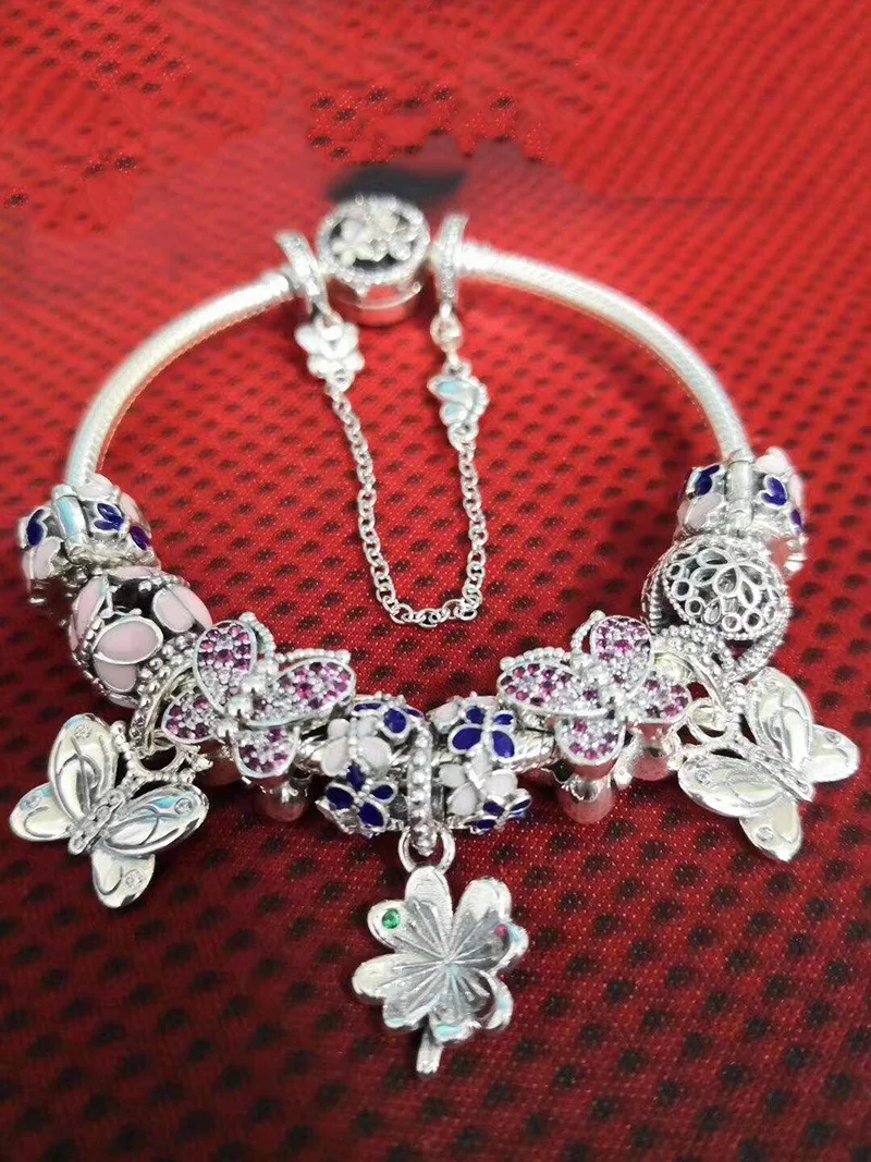 2109 New 925 Sterling Silver Dazzling Butterfly Lucky Four-Leaf Clover Set Bracelet Fit Women Original Charm DIY Jewelry Making
2109 New 925 Sterling Silver Dazzling Butterfly Lucky Four-Leaf Clover Set Bracelet Fit Women Original Charm DIY Jewelry Making