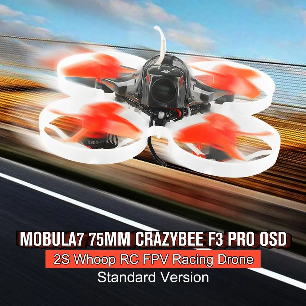 

Happymodel Mobula7 75mm Mini Crazybee F3 Pro OSD 2S Whoop RC FPV Racing Drone Quadcopter with Upgrade BB2 ESC 700TVL BNF