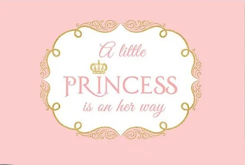 

custom Royal Little Princess Pink Gold Glitter Crown backdrop High quality Computer print party background