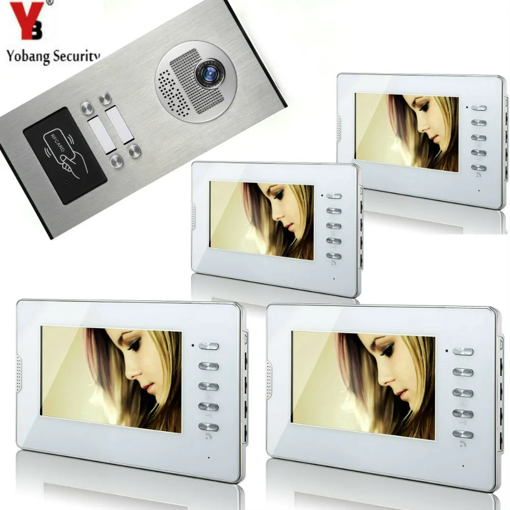Yobang Security 7''Inch TFT LCD Wired Video Doorbell Monitor Intercom Waterproof Camera(4 button) to 4 monitor For Apartment
Yobang Security 7''Inch TFT LCD Wired Video Doorbell Monitor Intercom Waterproof Camera(4 button) to 4 monitor For Apartment