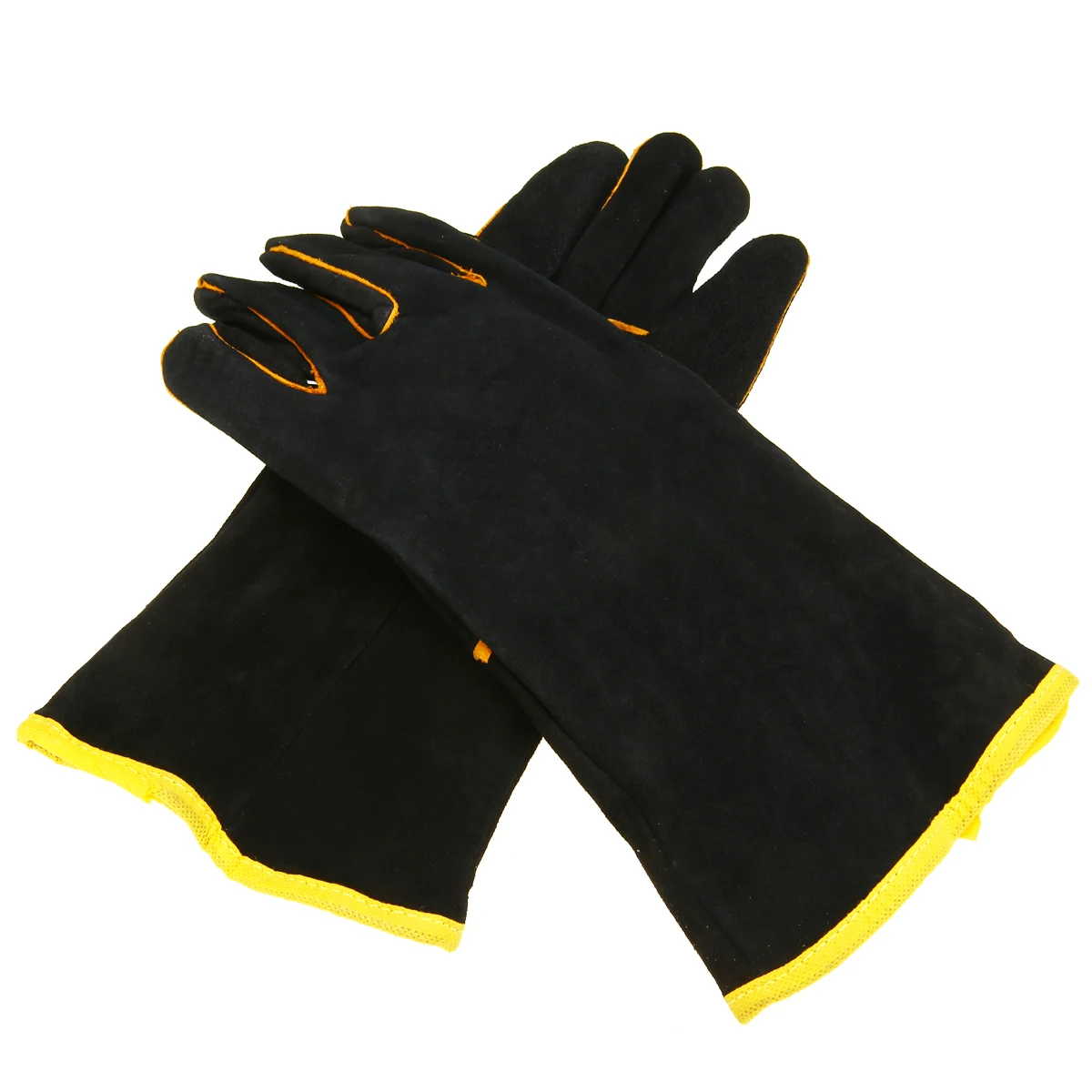 1Pairs Heavy Duty Black Mig Welding Gloves Gauntlets Welders Leather Gloves 13/"