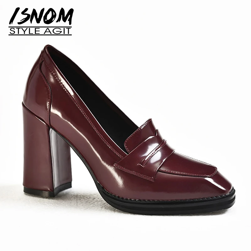 ISNOM Patent Leather Women Pumps Square Toe Footwear Office Platform Shoes Fashion Thick High Heels Female Shoes 2019 Spring New
ISNOM Patent Leather Women Pumps Square Toe Footwear Office Platform Shoes Fashion Thick High Heels Female Shoes 2019 Spring New