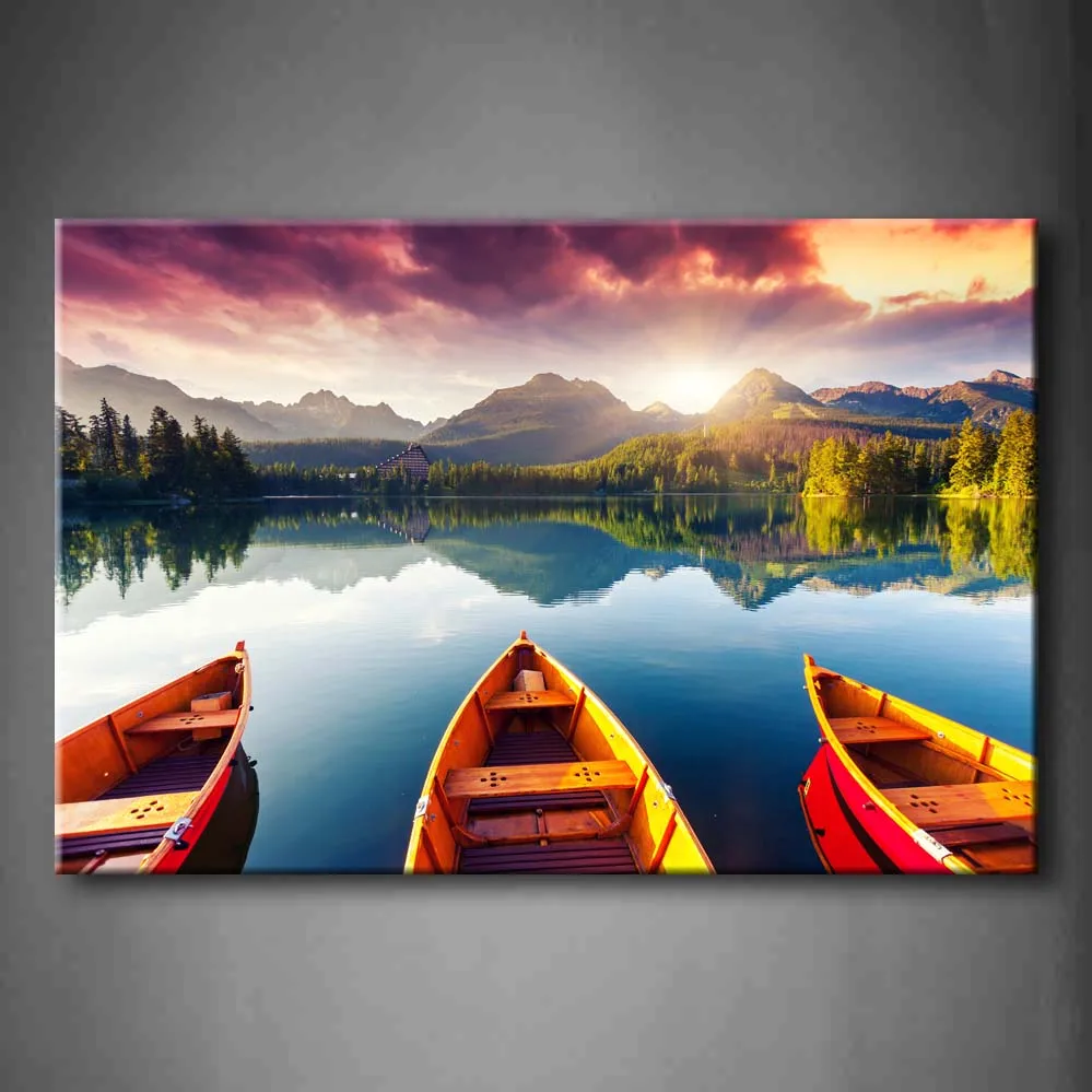 Framed Wall Art Picture Mountain Lake Boats Trees Canvas Print Landscape Modern Poster With Wooden Frame For Living Room
Framed Wall Art Picture Mountain Lake Boats Trees Canvas Print Landscape Modern Poster With Wooden Frame For Living Room