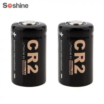 

2pcs/lot Soshine 3V 1000mAh CR2 Lithium Battery for LED Flashlights Headlamps