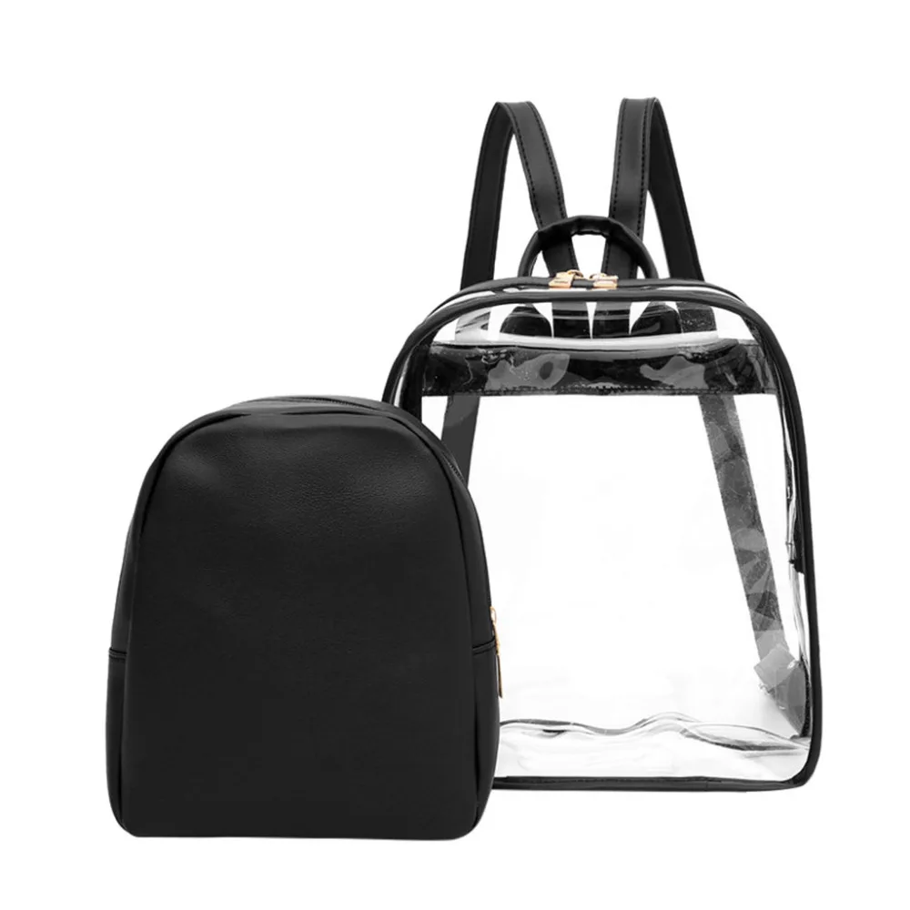 Multi-use Women's Clear Plastic See Through Security Transparent Backpack Travel Schoolbag Zipper Pure Color Backpacks 10May 7
Multi-use Women's Clear Plastic See Through Security Transparent Backpack Travel Schoolbag Zipper Pure Color Backpacks 10May 7