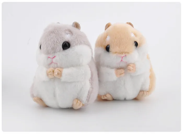 Fashion Cute Cartoon Animal Plush Hamster Toys Key Chain Ring Woman Faux Rabbit Fur Pom Pom Keychain Bauble Plush Mouse Dolls (4)