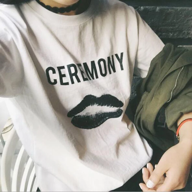 New Fashion Women T-shirt High Quality CEREMONY Print Short Sleeve O Neck Cotton T shirt Femme Casual Loose Women Tops Tees
New Fashion Women T-shirt High Quality CEREMONY Print Short Sleeve O Neck Cotton T shirt Femme Casual Loose Women Tops Tees