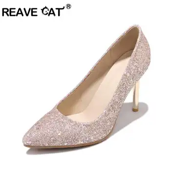REAVE CAT Sexy Women Thin High Heel Pointed Toe Pumps Women Bling Slip On Shallow Shoes Women Autumn Party Footwear A1151
REAVE CAT Sexy Women Thin High Heel Pointed Toe Pumps Women Bling Slip On Shallow Shoes Women Autumn Party Footwear A1151