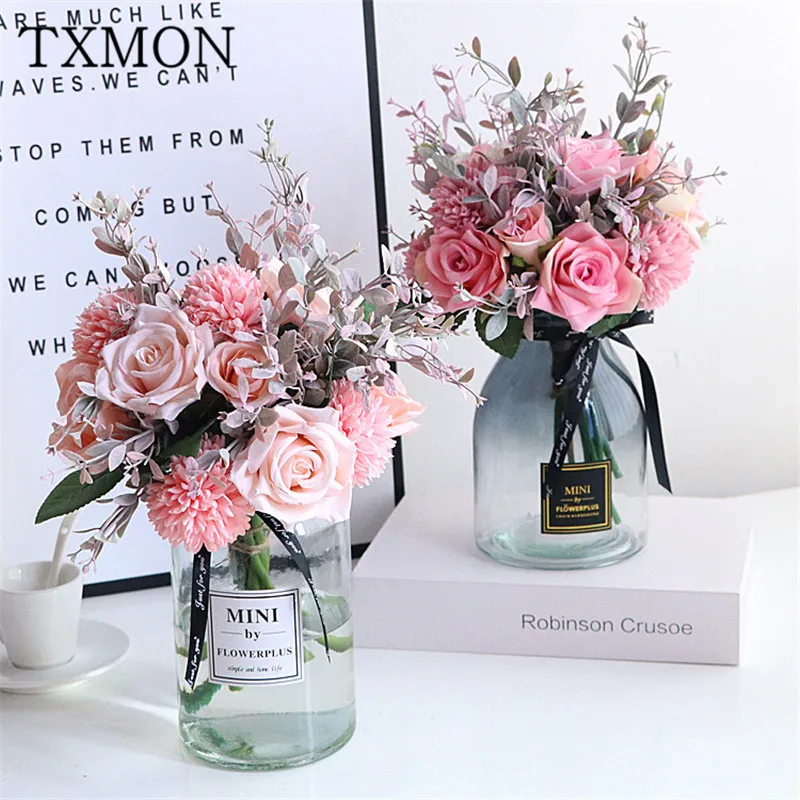 Simulation fake silk plastic flower rose peony hydrangea pink flower bouquet new wedding flowers living room floral decoration
Simulation fake silk plastic flower rose peony hydrangea pink flower bouquet new wedding flowers living room floral decoration