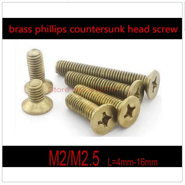 200pcs/lot M2/M2.5 Brass Phillips Flat Head (Cross Recessed ) Countersunk Head Screw Length 4mm--16mm
200pcs/lot M2/M2.5 Brass Phillips Flat Head (Cross Recessed ) Countersunk Head Screw Length 4mm--16mm