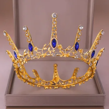 FORSEVEN Baroque King Queen Tiara and Crowns Blue Crystal Golden Plated Bridal Bride Wedding Hair Jewelry Hairband
FORSEVEN Baroque King Queen Tiara and Crowns Blue Crystal Golden Plated Bridal Bride Wedding Hair Jewelry Hairband