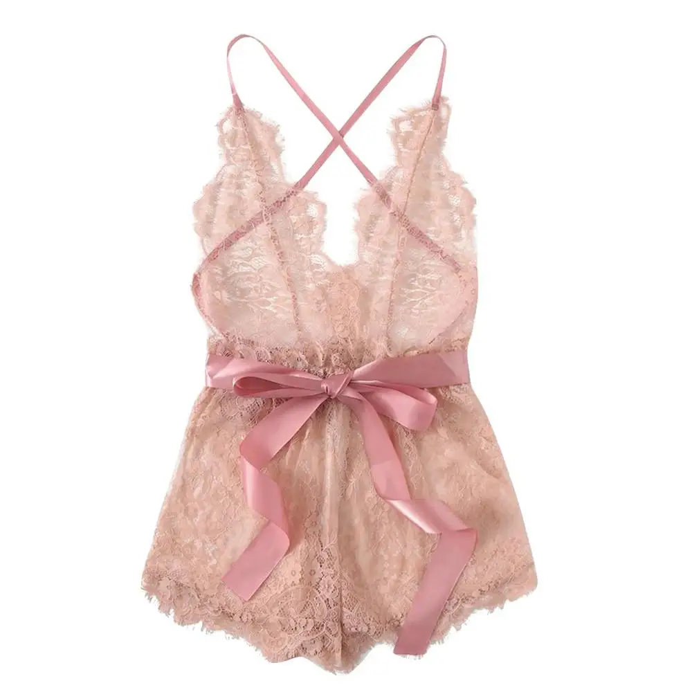 Fashion Sexy Lace Women Eyelash Lace Criss Cross Romper Sexy Lingerie Bodysuit With Belt Nightdress ntimates
Fashion Sexy Lace Women Eyelash Lace Criss Cross Romper Sexy Lingerie Bodysuit With Belt Nightdress ntimates