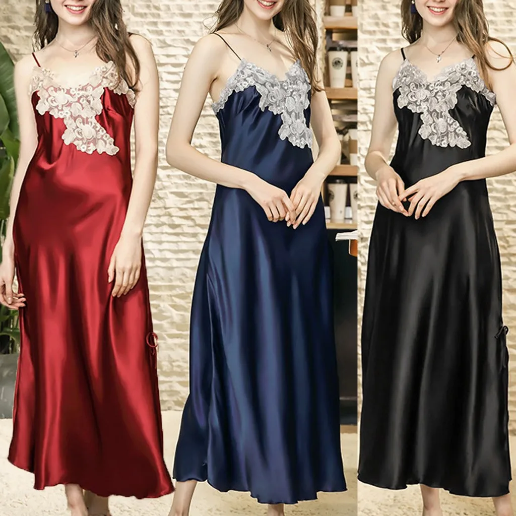 YOUYEDIAN 2019 New Fashion Sexy Women Simulation Silk Pajamas Lace Bride V-Neck Sleeveless Nightdress Sleepwear One Piece Sets
YOUYEDIAN 2019 New Fashion Sexy Women Simulation Silk Pajamas Lace Bride V-Neck Sleeveless Nightdress Sleepwear One Piece Sets