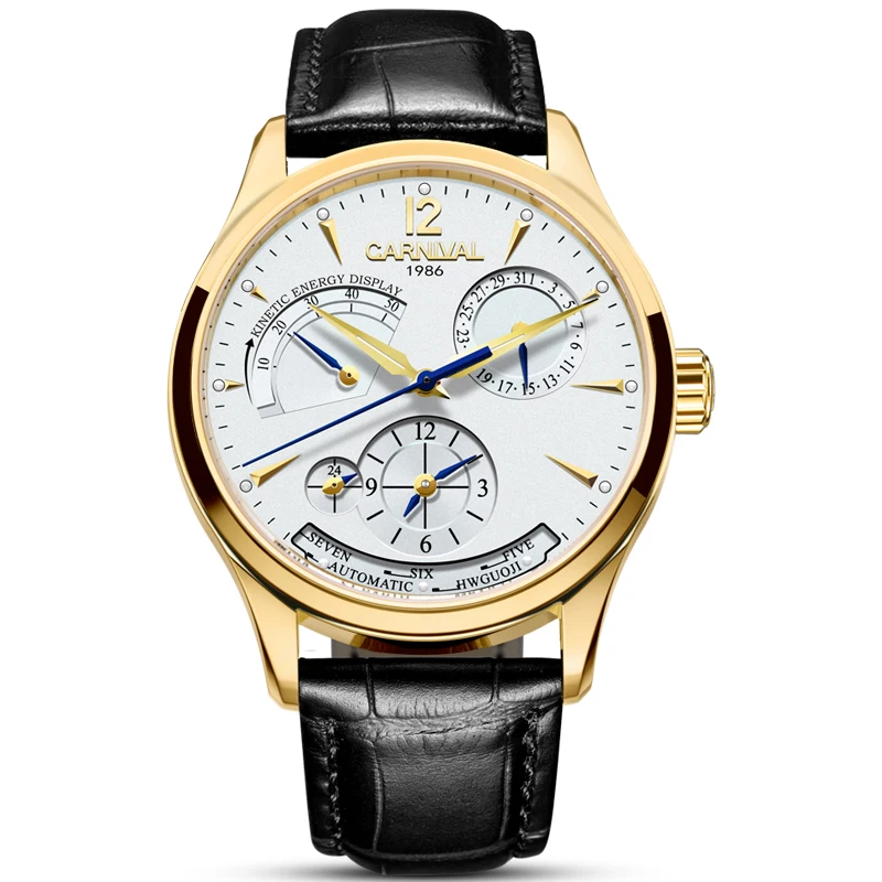 Carnival Men Automatic Watch Two Time Zone Date Energy Display Day 25jewels Back Light Luxury Mechanical Watch Luxury Gift
Carnival Men Automatic Watch Two Time Zone Date Energy Display Day 25jewels Back Light Luxury Mechanical Watch Luxury Gift