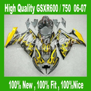ABS Fairings for SUZUKI GSXR 600 06 07 GSXR 750 06 07 GSX-R600 06 07 GSX-R750 2006 2007 fairing kits yellow flame black #sf44a
ABS Fairings for SUZUKI GSXR 600 06 07 GSXR 750 06 07 GSX-R600 06 07 GSX-R750 2006 2007 fairing kits yellow flame black #sf44a