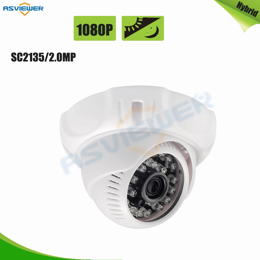 

AHD/TVI/CVI/CVBS Output 1080P/2.0MP 4 in 1 Dome 1/2.7" SC2135 CMOS+ V30E hybrid CCTV Camera With OSD AS-MHD2210N3