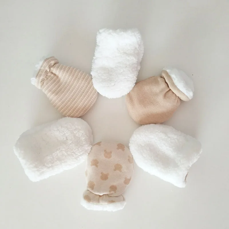 Новые детские перчатки для новорожденных зимние теплые варежки малышей милые