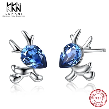 Exquisite Cute Animal Cute Earrings Blue Crystal From Swarovski Women 925 Sterling Silver Deer Antlers Anniversary Party Jewelry
Exquisite Cute Animal Cute Earrings Blue Crystal From Swarovski Women 925 Sterling Silver Deer Antlers Anniversary Party Jewelry