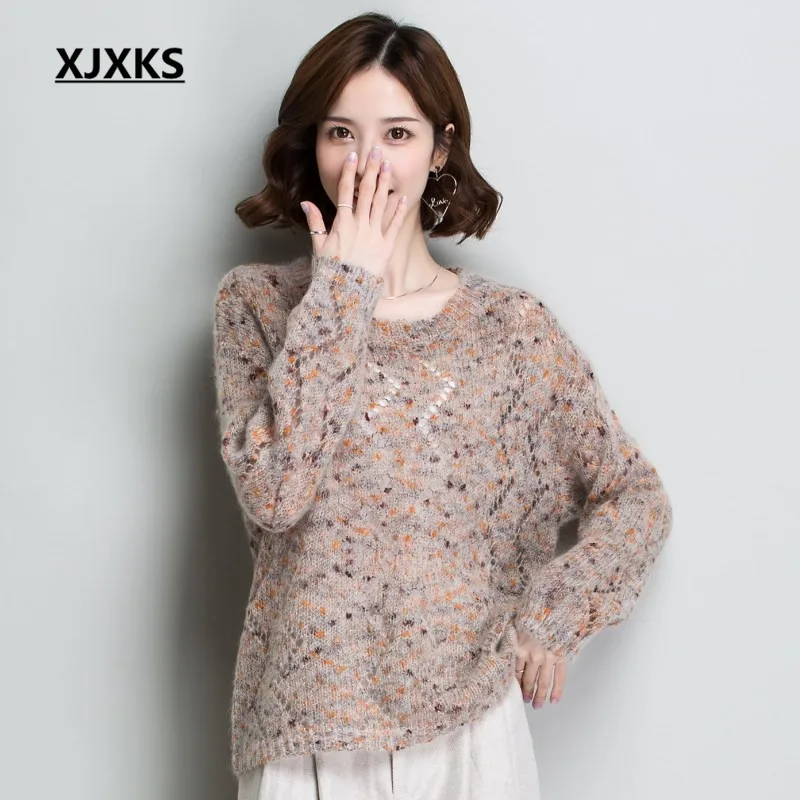 XJXKS New Sweater Women Knitted Full Sleeve O-neck Thick Warm Loose Elastic 2018 Autumn And Winter Young Puulover Women
XJXKS New Sweater Women Knitted Full Sleeve O-neck Thick Warm Loose Elastic 2018 Autumn And Winter Young Puulover Women