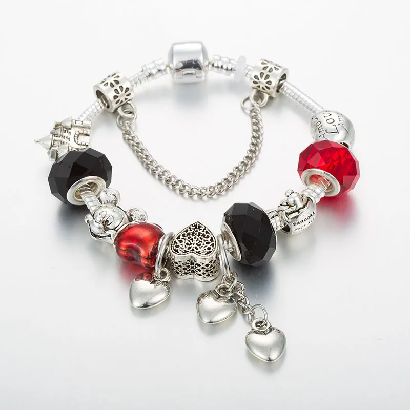 ANNAPAER Brand Castle Mickey Minnie Charm Bracelet For Women Heart Bracelet For Girls DIY Jewelry Valentines Gift B19012
ANNAPAER Brand Castle Mickey Minnie Charm Bracelet For Women Heart Bracelet For Girls DIY Jewelry Valentines Gift B19012
