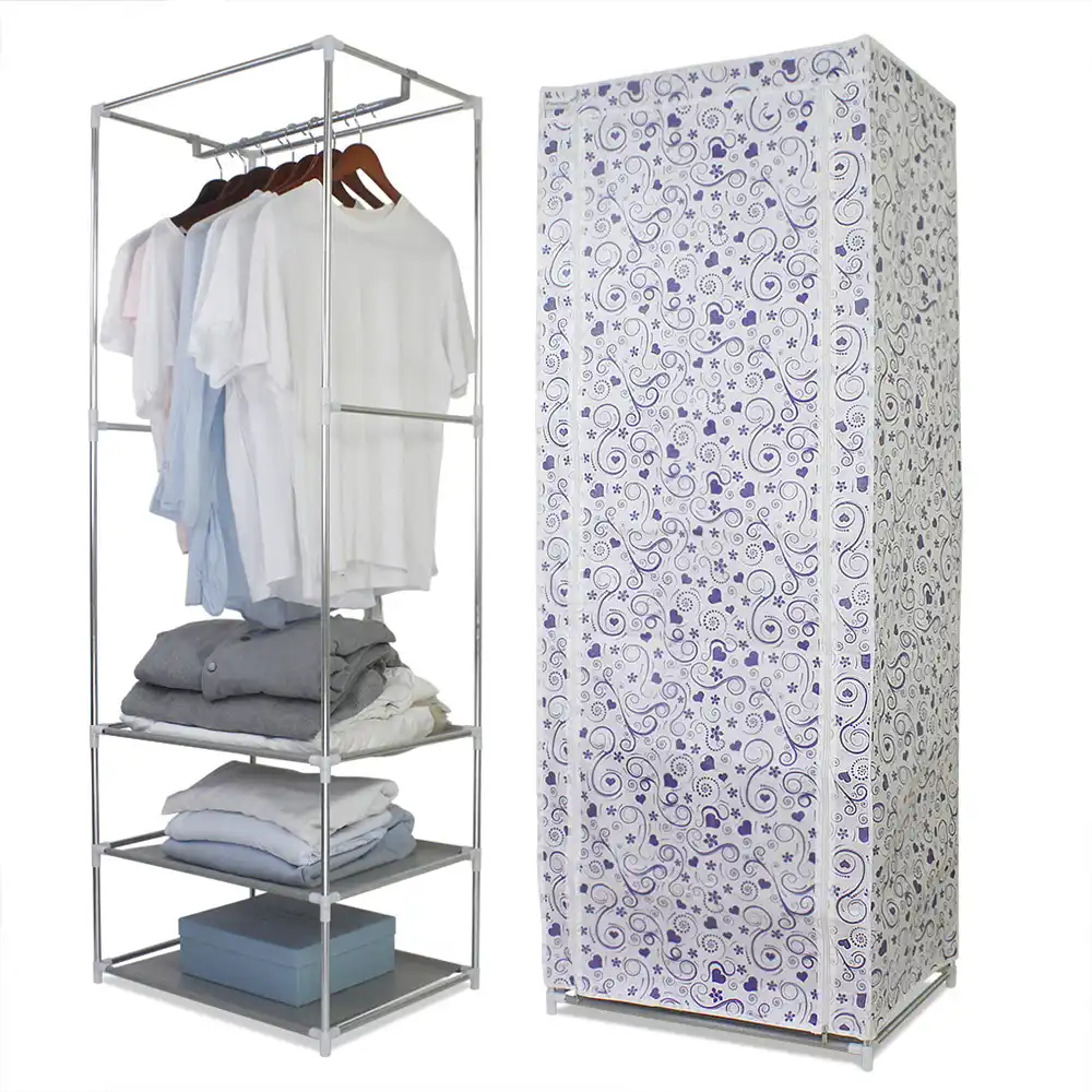 Finether Polycotton Single Wardrobe Portable Clothes Closet