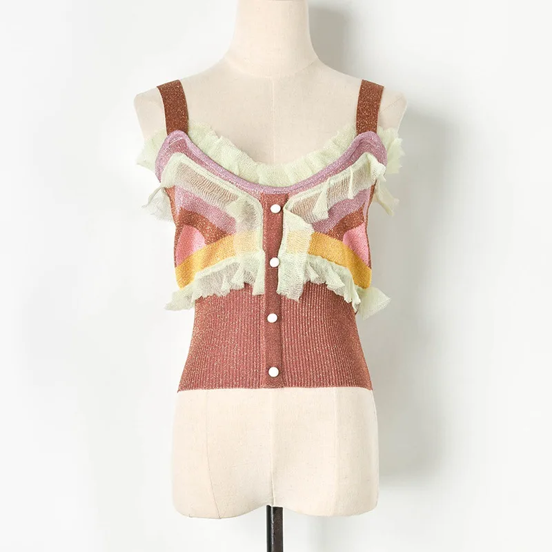2019 Summer Women Knitted Colour-matching Suspender Waistcoat Girls Women Vacation Beach Shirt All Match Basic Tops Crop Top
2019 Summer Women Knitted Colour-matching Suspender Waistcoat Girls Women Vacation Beach Shirt All Match Basic Tops Crop Top