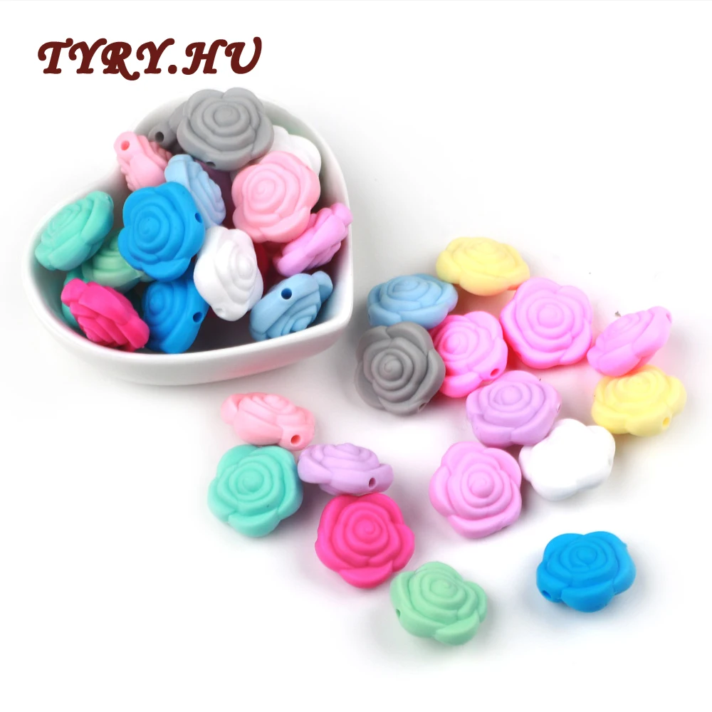 TYRY.HU 10Pcs/lot Silicone Beads Rose Flower Shape Baby Teether for DIY Baby Teething Necklace Food grade Silicone Material
TYRY.HU 10Pcs/lot Silicone Beads Rose Flower Shape Baby Teether for DIY Baby Teething Necklace Food grade Silicone Material