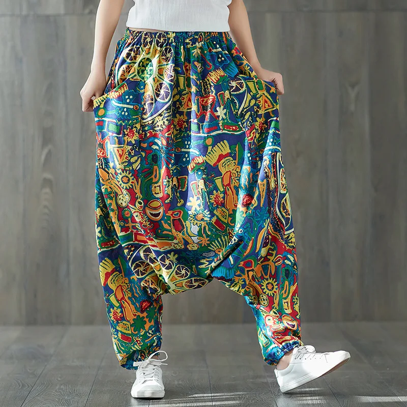 National wind cotton and linen fashion bloomers 2019 new national wind casual cotton and linen printed high waist long pants
National wind cotton and linen fashion bloomers 2019 new national wind casual cotton and linen printed high waist long pants