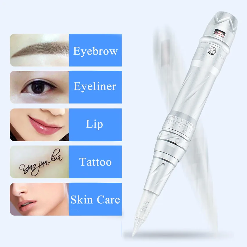Tattoo Machine Pen Permanent Makeup Eyebrow Lip Liner Microblading Speed Needle Length Adjustable with Adapter Cartridge Needles
Tattoo Machine Pen Permanent Makeup Eyebrow Lip Liner Microblading Speed Needle Length Adjustable with Adapter Cartridge Needles