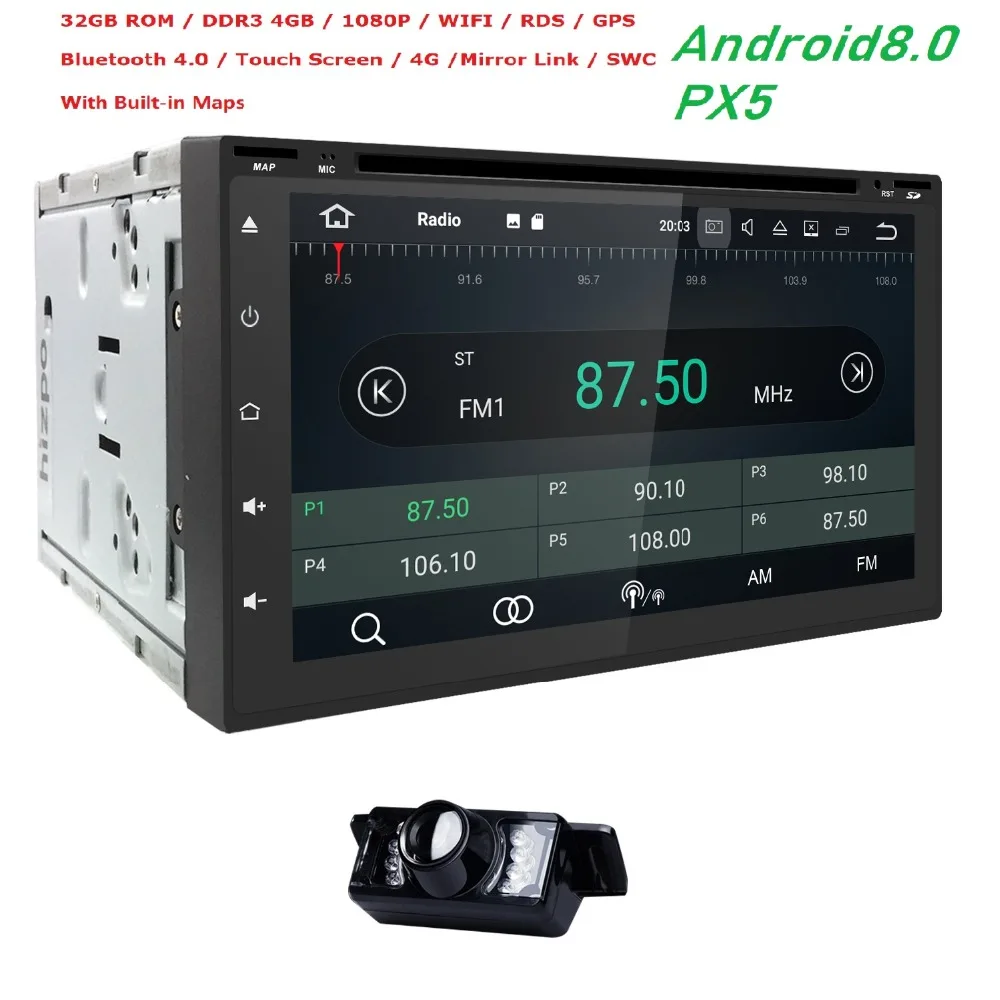 HIZPO Android 8.0 Octa Core 4G RAM 32G ROM HD 800*480 screen Car audio universal DVD Player wifi DVR TPMS OBD Free rear camera
HIZPO Android 8.0 Octa Core 4G RAM 32G ROM HD 800*480 screen Car audio universal DVD Player wifi DVR TPMS OBD Free rear camera