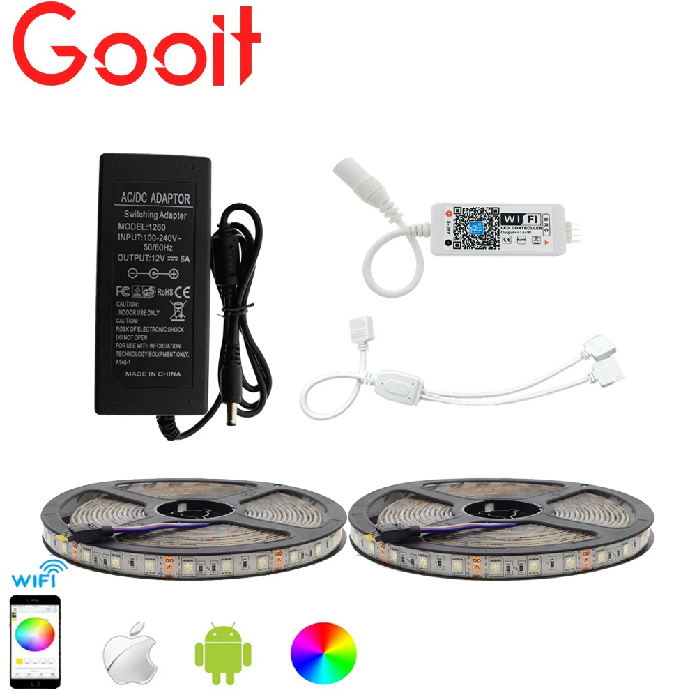 LED Strip Set IP65 Waterproof 5050 RGB 10M/600LED Flexible Strip Light+APP Control MIni Wifi RGB Controller+12V 6A Power Adapter
LED Strip Set IP65 Waterproof 5050 RGB 10M/600LED Flexible Strip Light+APP Control MIni Wifi RGB Controller+12V 6A Power Adapter