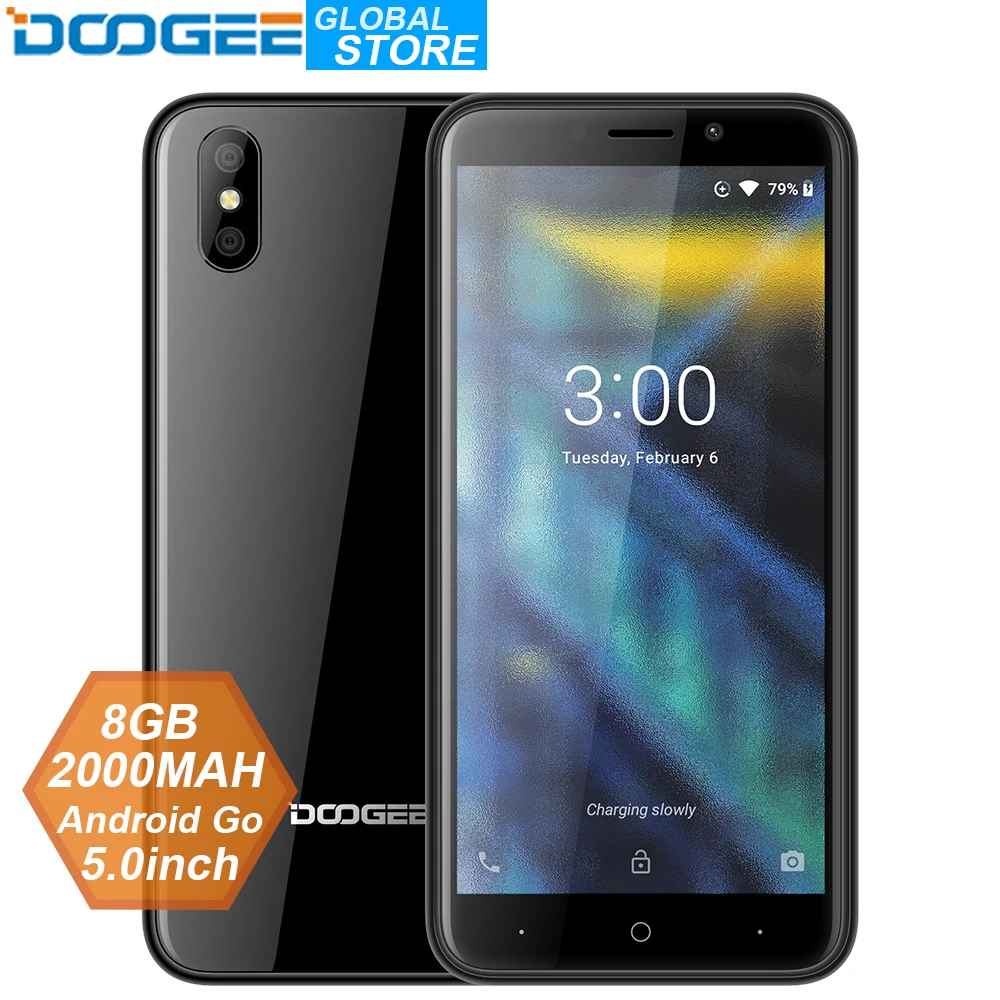

2018 New DOOGEE X50 mobile phone Android Go MTK6580M Quad-Core 1GB RAM 8GB ROM Dual Cameras 5.0inch 2000mAh Dual SIM Smartphone