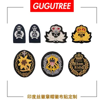 GUGUTREE India silk embroidery rank crown ear of rice anchor lion wings patches badges applique patches for clothing DZP-85
GUGUTREE India silk embroidery rank crown ear of rice anchor lion wings patches badges applique patches for clothing DZP-85