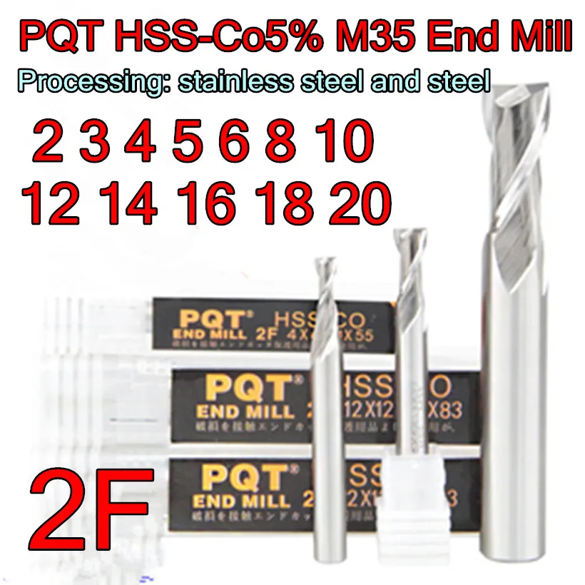 2 3 4 5 6 8 10 12 14 16 18 20mm 10pcs/set 2F PQT HSS-Co5% M35 End Mill Processing: stainless steel and steel Free shipping
2 3 4 5 6 8 10 12 14 16 18 20mm 10pcs/set 2F PQT HSS-Co5% M35 End Mill Processing: stainless steel and steel Free shipping