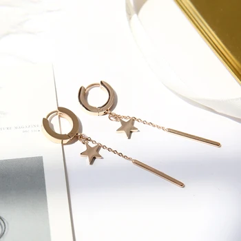 YUN RUO 2018 New Arrivals Star Tassel Hoop Earring Rose Gold Color Woman Girl Birthday Gift Party Titanium Steel Jewelry No Fade
YUN RUO 2018 New Arrivals Star Tassel Hoop Earring Rose Gold Color Woman Girl Birthday Gift Party Titanium Steel Jewelry No Fade