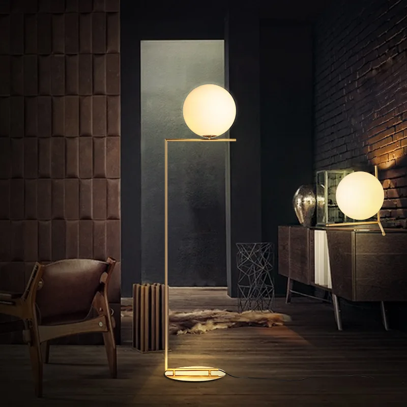 Modern LED Floor Lamp Floor Light Shade Glass Ball Standing Lamp for Bedroom Living Room Gold Designs (22)