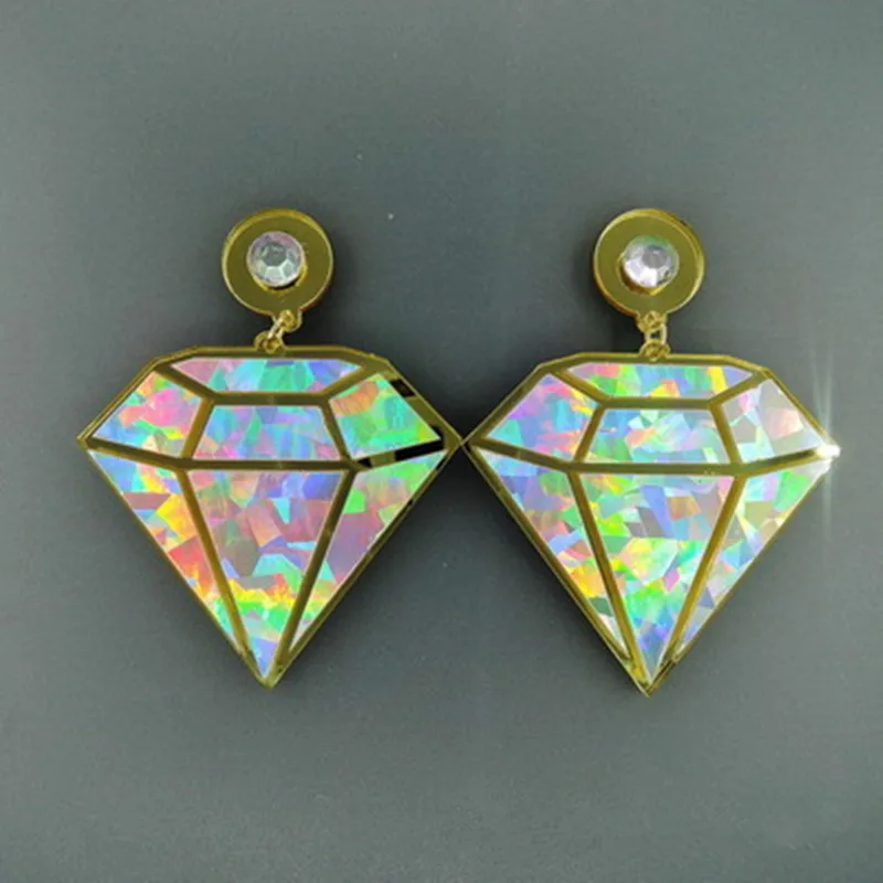 Exaggerated Fashion Queen Fan Laser Gem Model Acrylic Earring Women's Creativity Funny Personality Accessories Jewelry
Exaggerated Fashion Queen Fan Laser Gem Model Acrylic Earring Women's Creativity Funny Personality Accessories Jewelry