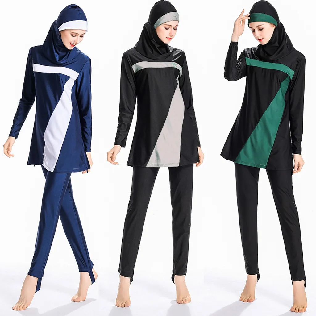 CHAMSGEND Women's Muslim swimsuit Middle Eastern conservative swimsuit elegant solid color hooded three-piece swimsuit
CHAMSGEND Women's Muslim swimsuit Middle Eastern conservative swimsuit elegant solid color hooded three-piece swimsuit