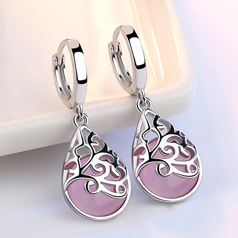Exquisite Water Drop Earrings Fashion 925 Sterling Silver White/Pink Moon Opal Stone Earrings for Women Female Jewelry Gift
Exquisite Water Drop Earrings Fashion 925 Sterling Silver White/Pink Moon Opal Stone Earrings for Women Female Jewelry Gift