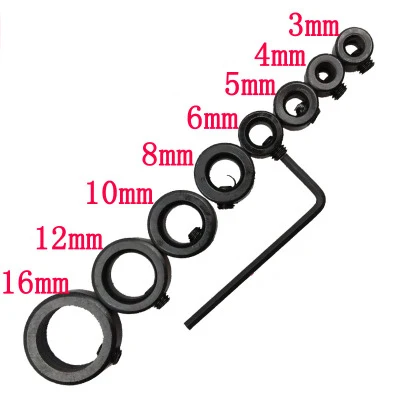 8pcs Drill Bit Depth Stop Collar Split Ring Woodworking Drills Clamping Device Positioner Hole Drill Press Collars +1pc Wrench
8pcs Drill Bit Depth Stop Collar Split Ring Woodworking Drills Clamping Device Positioner Hole Drill Press Collars +1pc Wrench