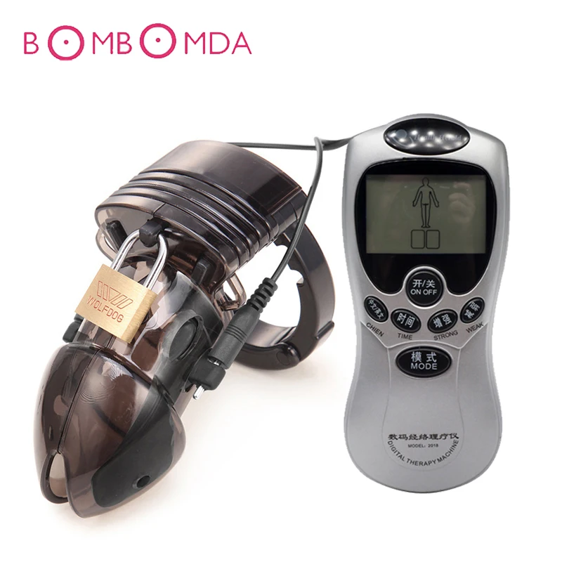Toys For Adults Electro Shock Penis Chastity Cage Sex Toys Electric Shock Penis Cage Cockring Chastity Device Sex Toys For Men