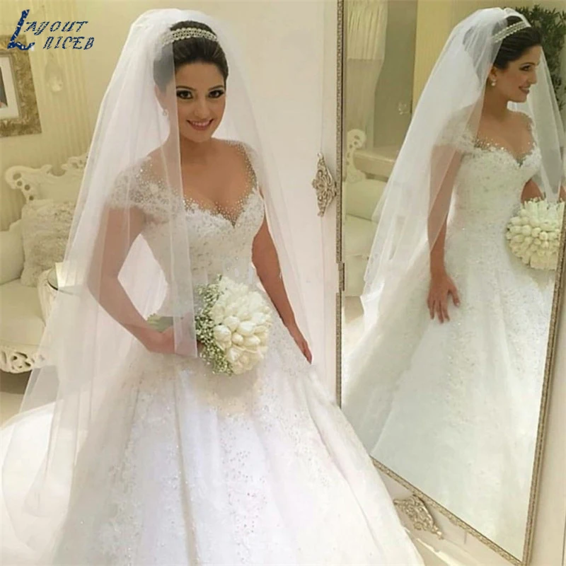SHJ130 Robe De Mariee Beaded Luxury Wedding Dresses Custom Made Vestido De Noiva 2019 Elegant Wedding Gowns Bridal New Coming
SHJ130 Robe De Mariee Beaded Luxury Wedding Dresses Custom Made Vestido De Noiva 2019 Elegant Wedding Gowns Bridal New Coming